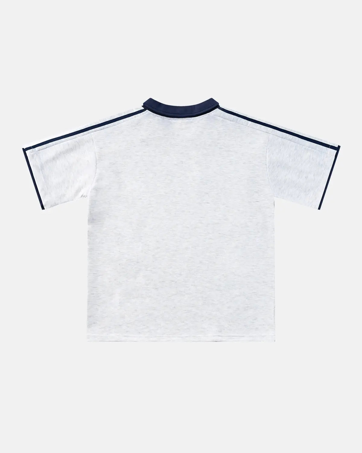 Gray color block graphic jersey tee by Flation Streetwear, featuring bold color blocking and casual streetwear style.