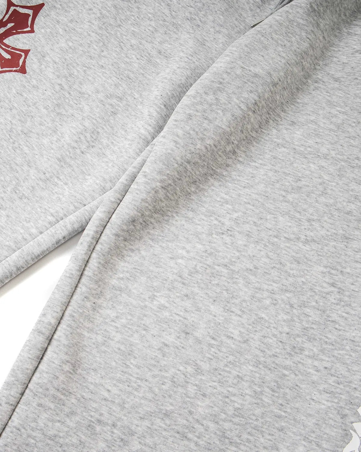 Gray Flation Streetwear Cross Print Baggy Sweatpants with relaxed fit and bold cross design, casual and comfortable for everyday wear.