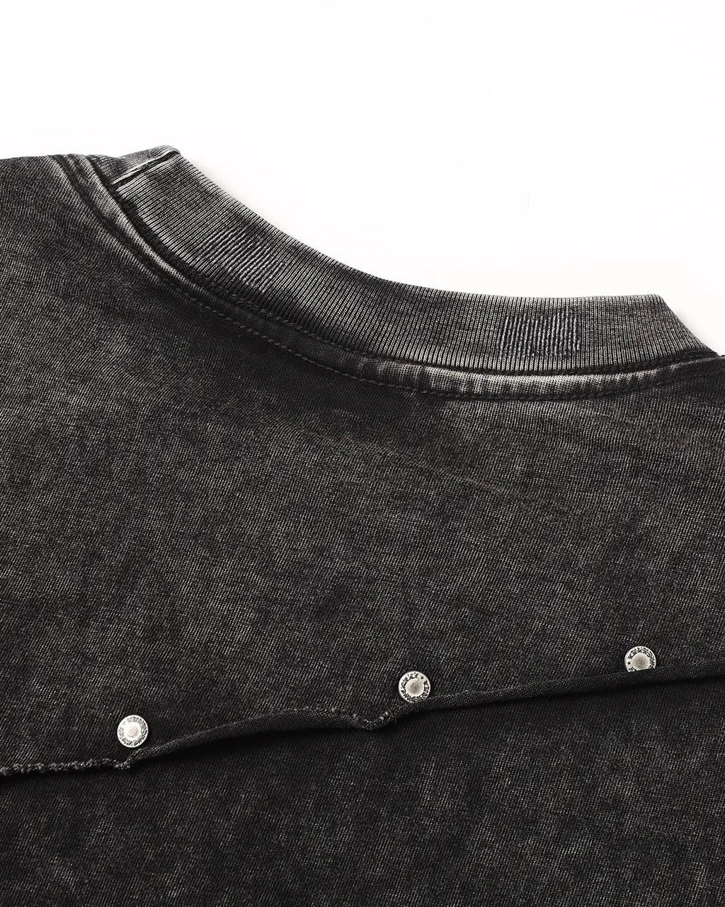 Gray Flation streetwear oversized T-shirt with deconstructed washed design, relaxed fit, and casual style.
