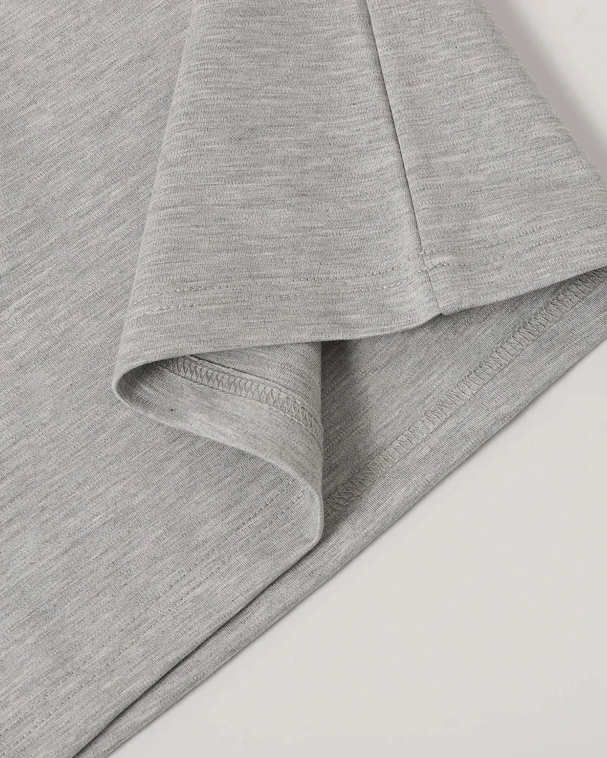 Gray Dove embroidered mock neck T-shirt by Flation, streetwear style with subtle embroidered detail at the neckline.