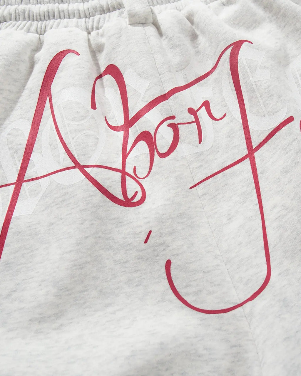 Gray Gothic Script Baggy Sweatpants by Flation Streetwear, relaxed fit with bold lettering, casual and comfortable urban style.