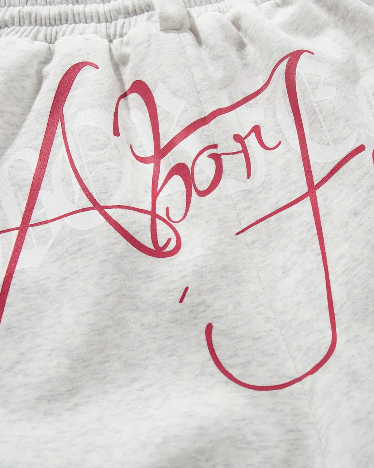 Gray Gothic Script Baggy Sweatpants by Flation Streetwear, relaxed fit with bold lettering, casual and comfortable urban style.