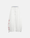 Grey Gothic Script Baggy Sweatpants by Flation Streetwear, relaxed fit with bold gothic lettering on the front.