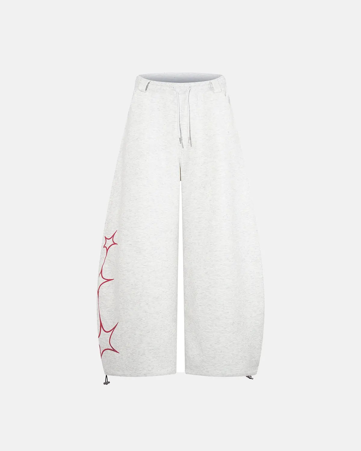 Grey Gothic Script Baggy Sweatpants by Flation Streetwear, relaxed fit with bold gothic lettering on the front.