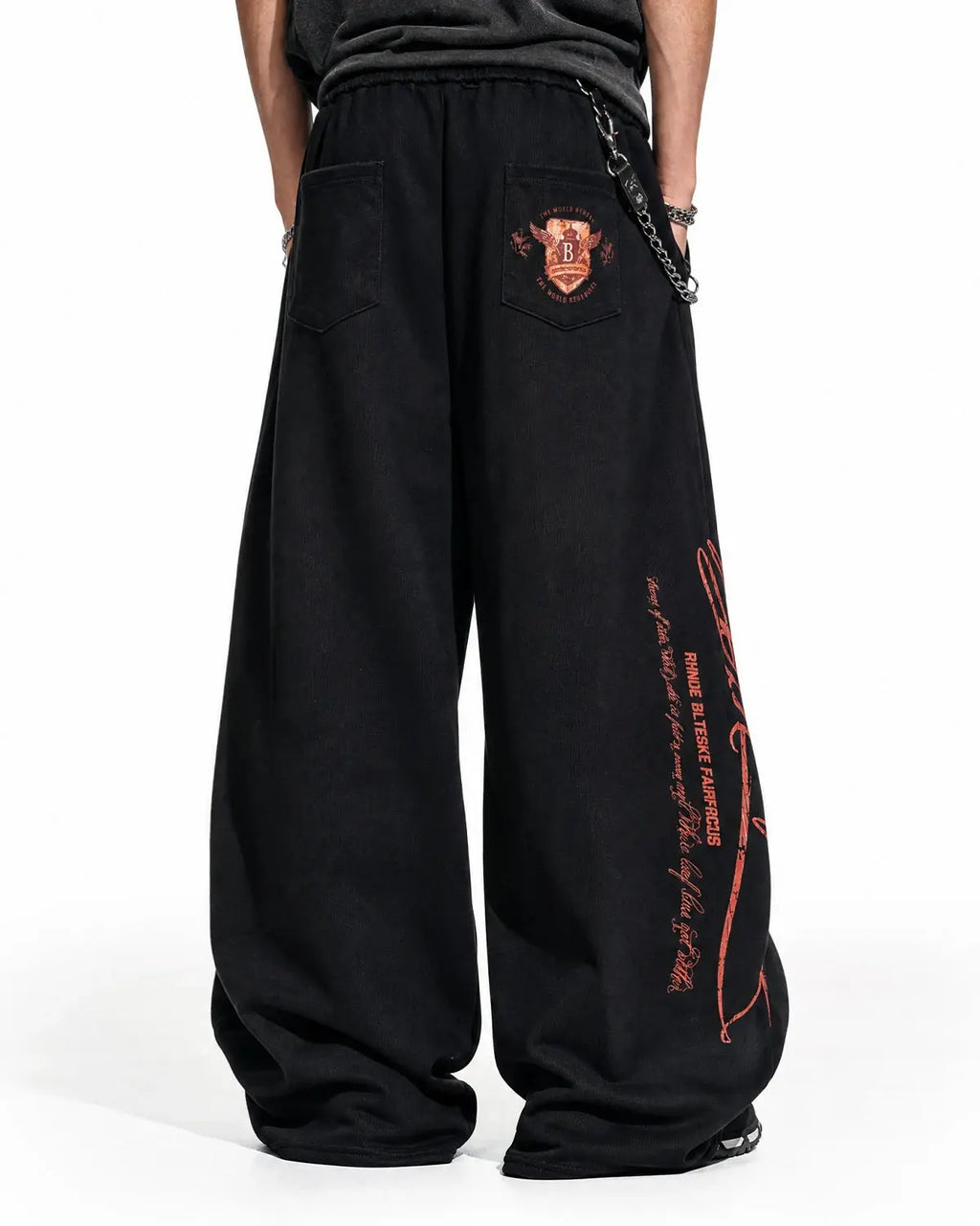 Gray vintage washed barrel sweatpants by Flation Streetwear, relaxed fit with a casual, trendy style.