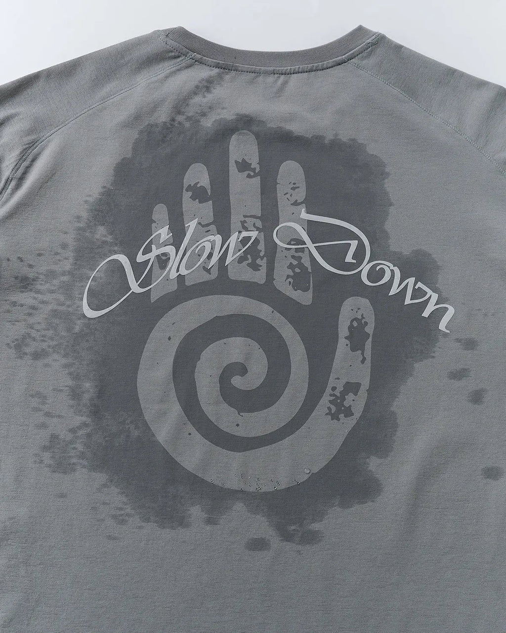 Grey Water-Reveal Activewear T-Shirt by Flation, stylish streetwear with water-reactive design, casual fit for active wear.