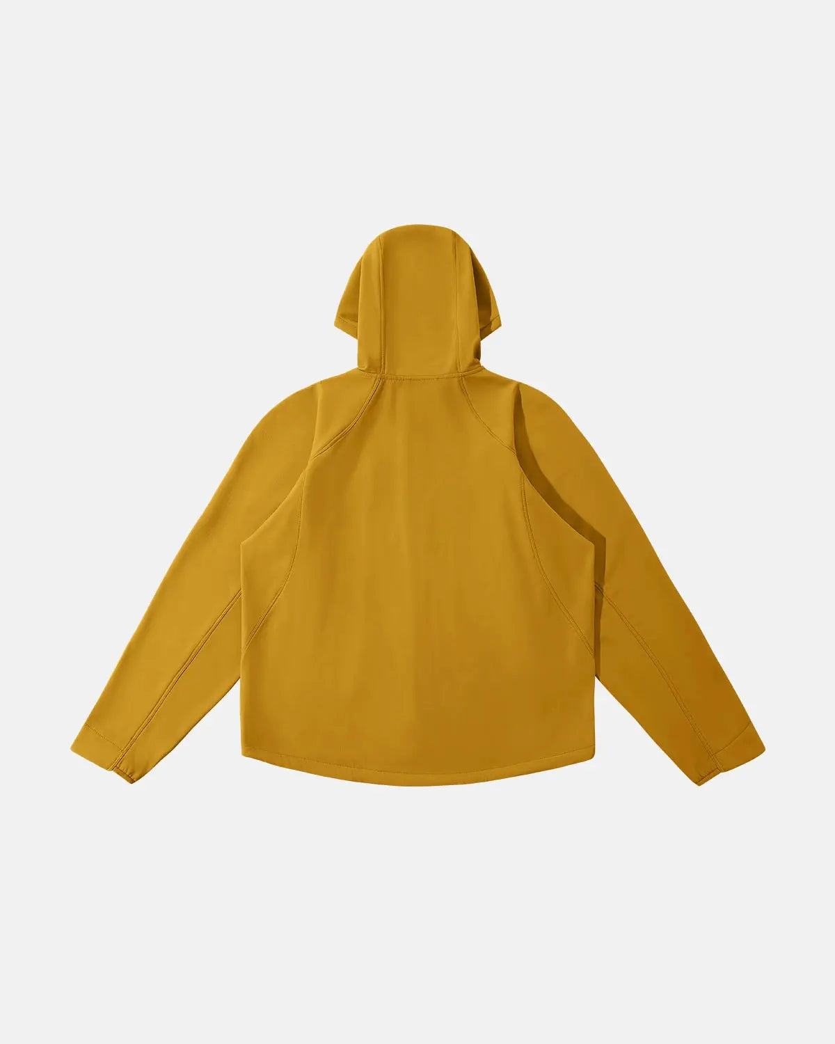 Flation outdoor fleece-lined softshell hiking jacket with hood, water-resistant fabric, and zippered pockets for outdoor adventures.