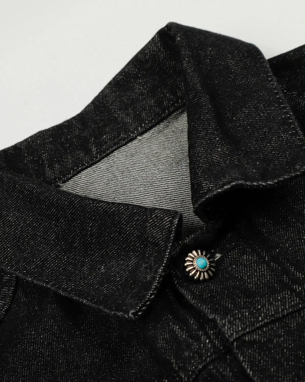 Raw Clasp Denim Jacket by Flation, stylish streetwear jacket with raw clasp details and classic denim look.