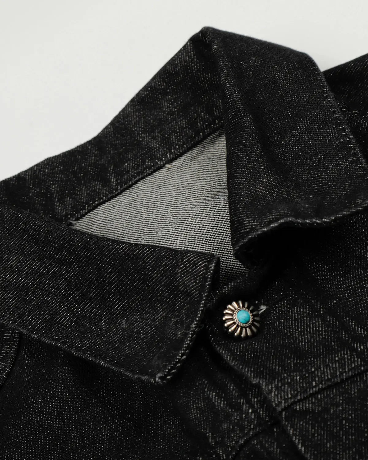 Raw Clasp Denim Jacket by Flation, stylish streetwear jacket with raw clasp details and classic denim look.