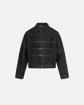 Raw Clasp Denim Jacket by Flation, featuring classic denim fabric, raw clasp details, and a casual streetwear style.
