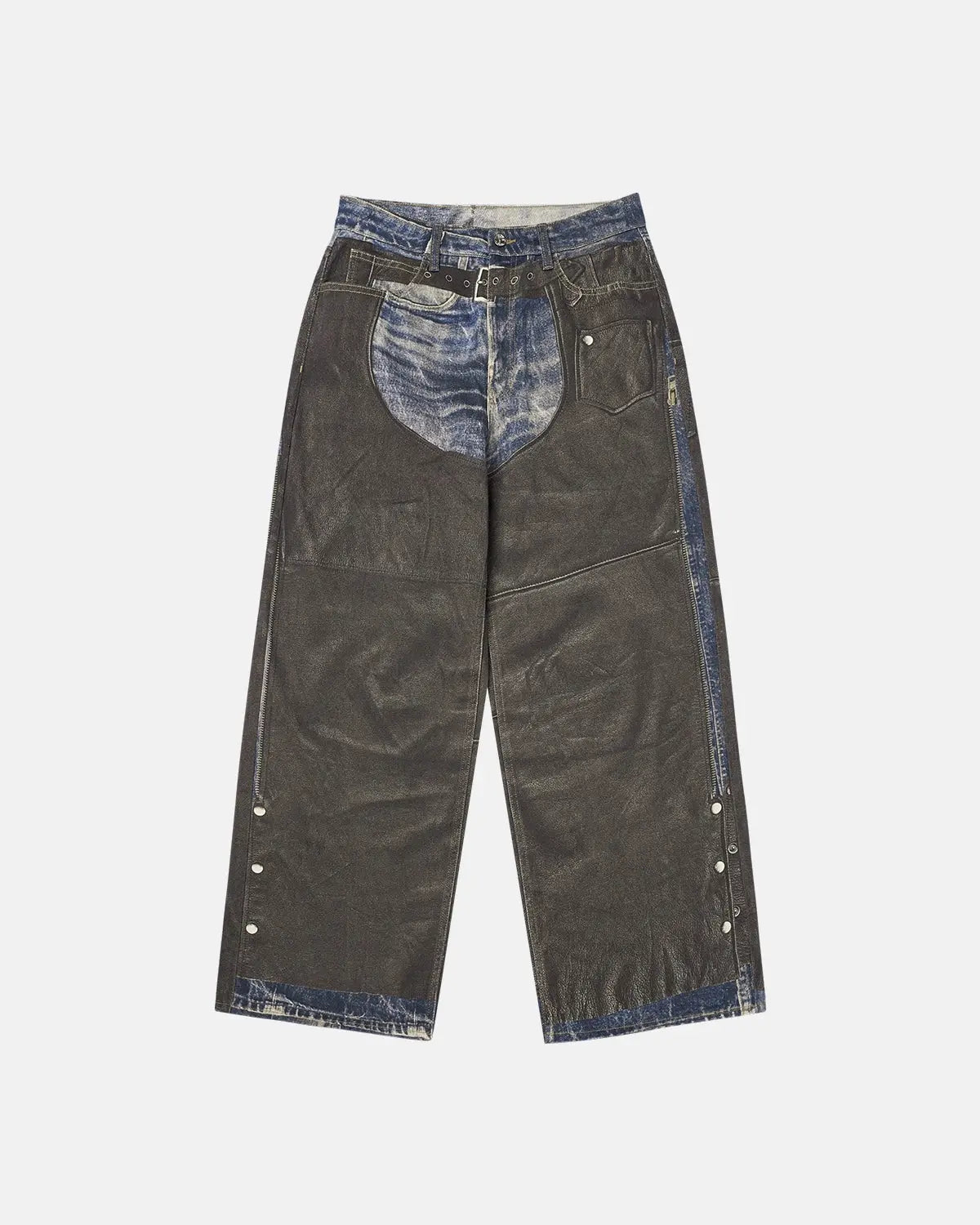 Colorblock digital printing cotton jeans by Flation Streetwear, featuring a stylish multicolor design and classic jean fit.