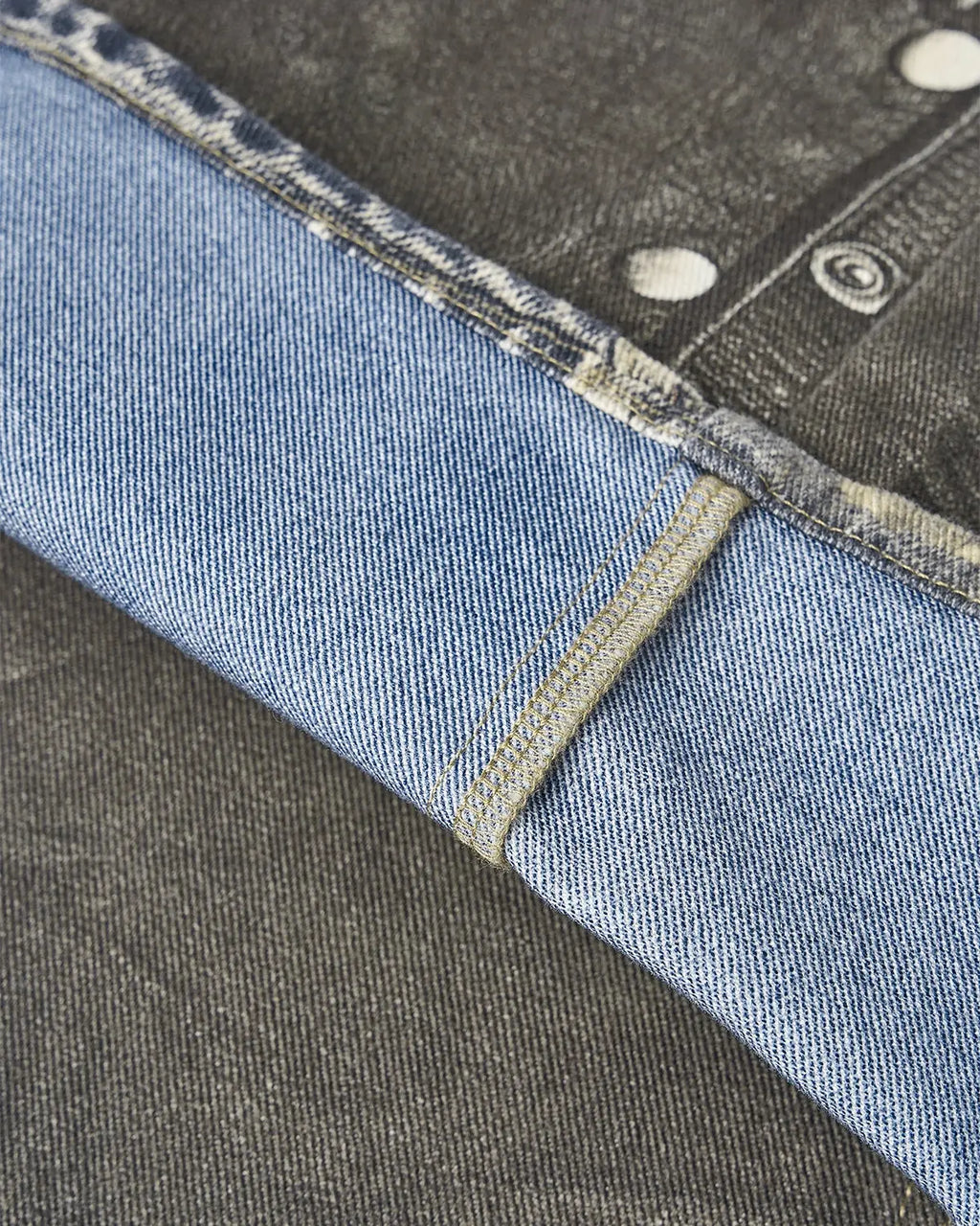 Colorblock digital printing cotton jeans by Flation, streetwear style with vibrant colorblock design and casual fit.