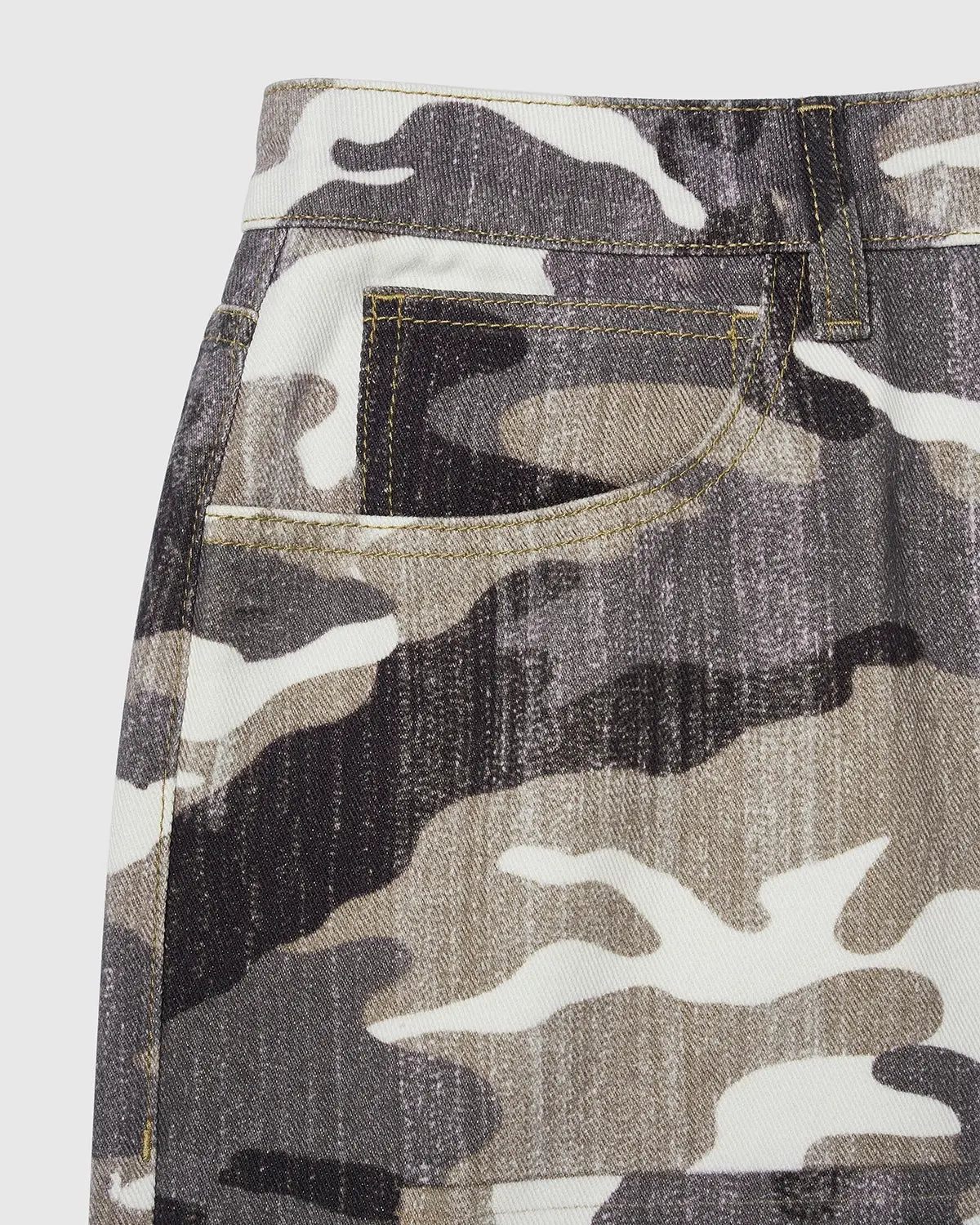 Flation patchwork effect print baggy jeans showing colorful, oversized denim with patchwork design and relaxed fit.