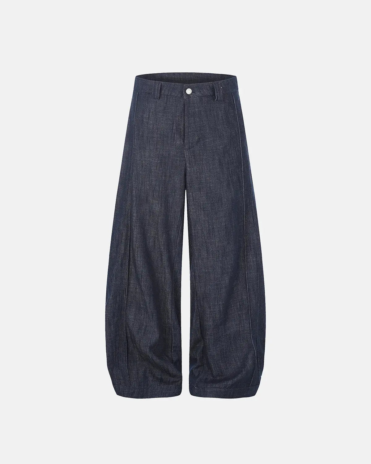 Lightweight structured barrel jeans from INFLATION featuring a modern streetwear style with a relaxed fit and classic denim texture.