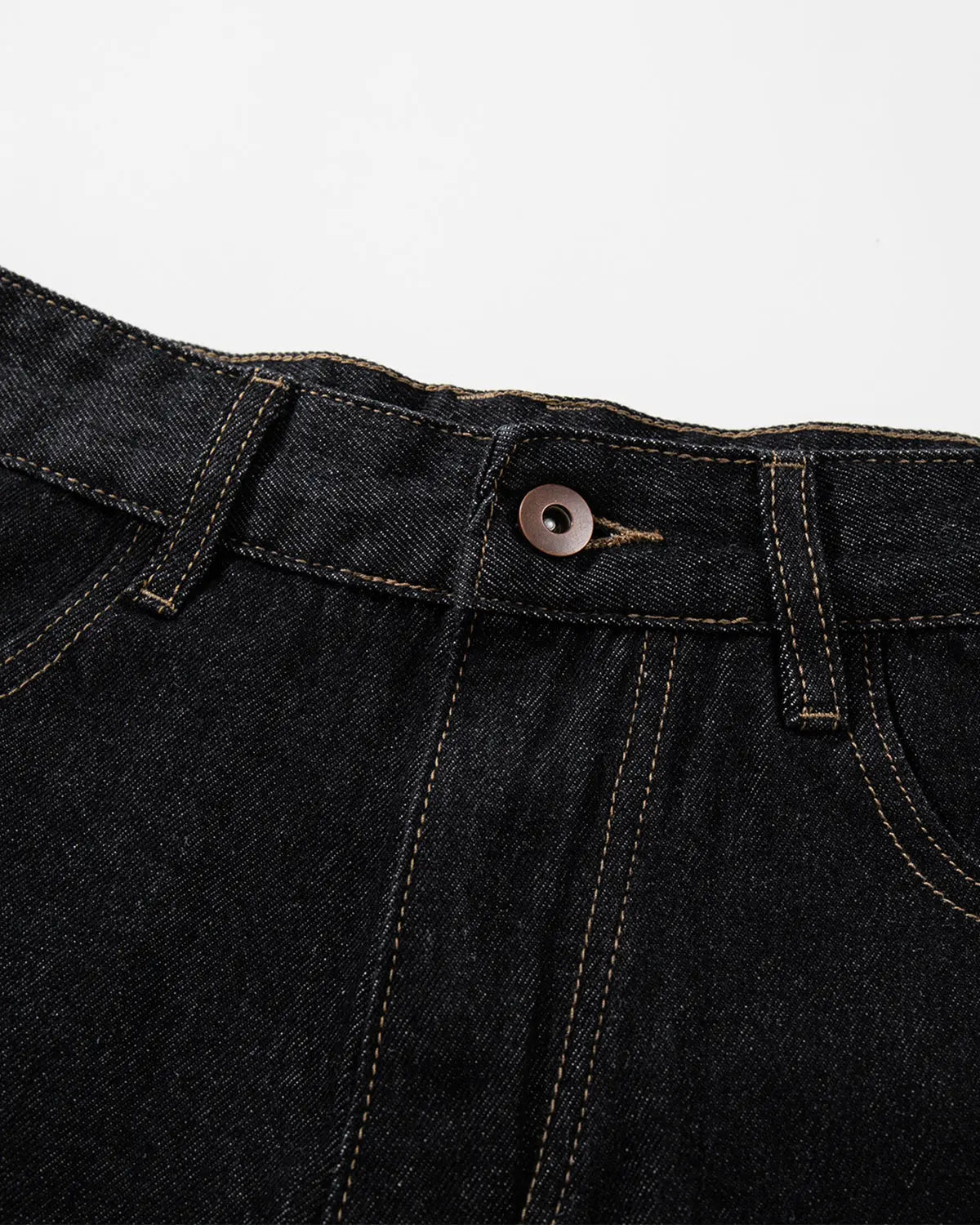 Raw denim longline cargo jorts by Flation Streetwear featuring multiple pockets and a relaxed fit with distressed detailing.