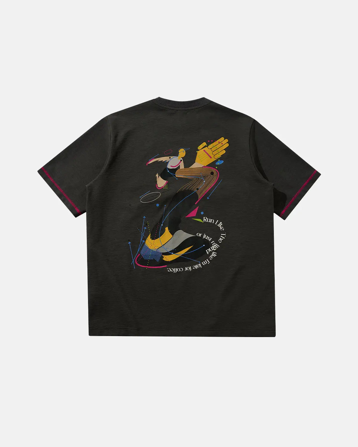 Light apricot Flation streetwear graphic tee with contrast stitching and bold graphic print, casual and stylish for everyday wear.