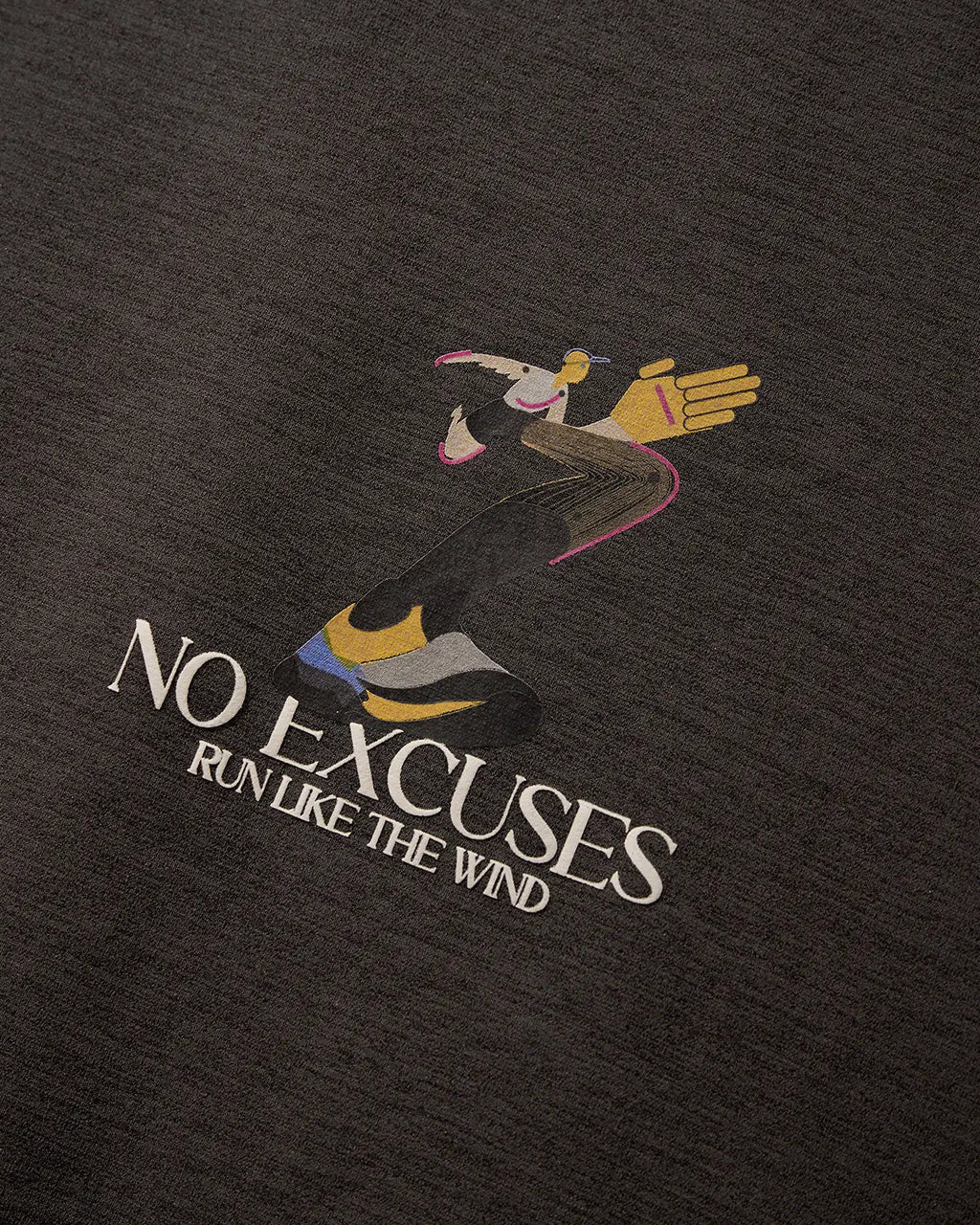 Light apricot Flation Streetwear contrast stitching graphic T-shirt with bold design and casual fit.
