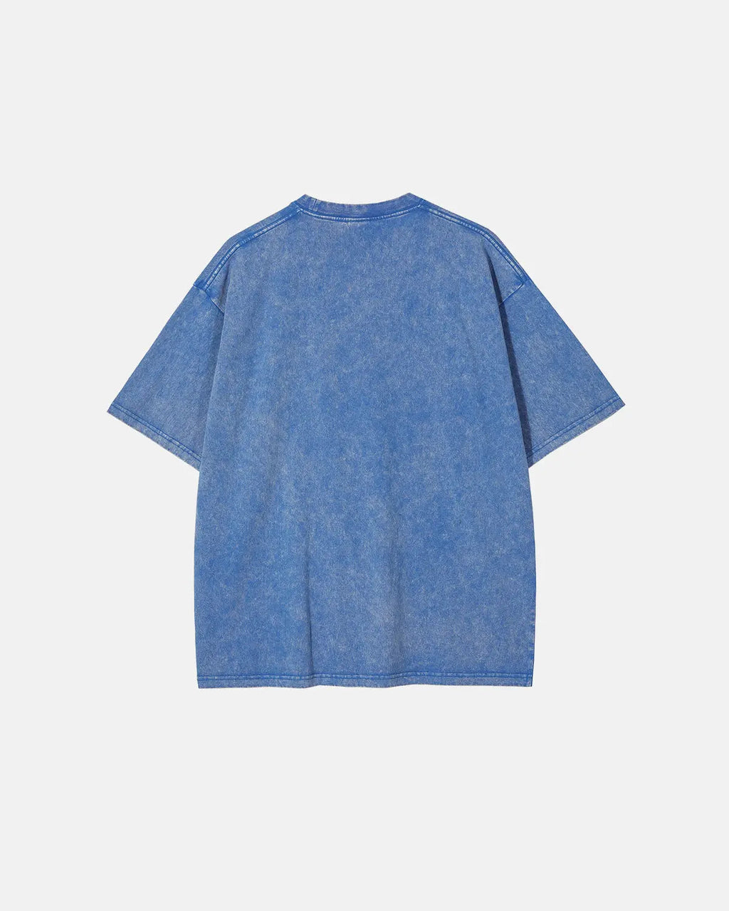 Light blue snow-washed oversized T-shirt by Flation Streetwear, relaxed fit with soft, faded denim-like texture.