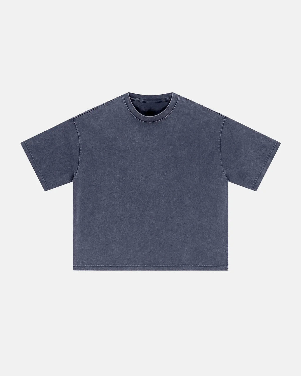 Mid-grey Snow Washed Heavyweight Boxy T-Shirt by Flation Streetwear, featuring a relaxed fit and durable fabric.