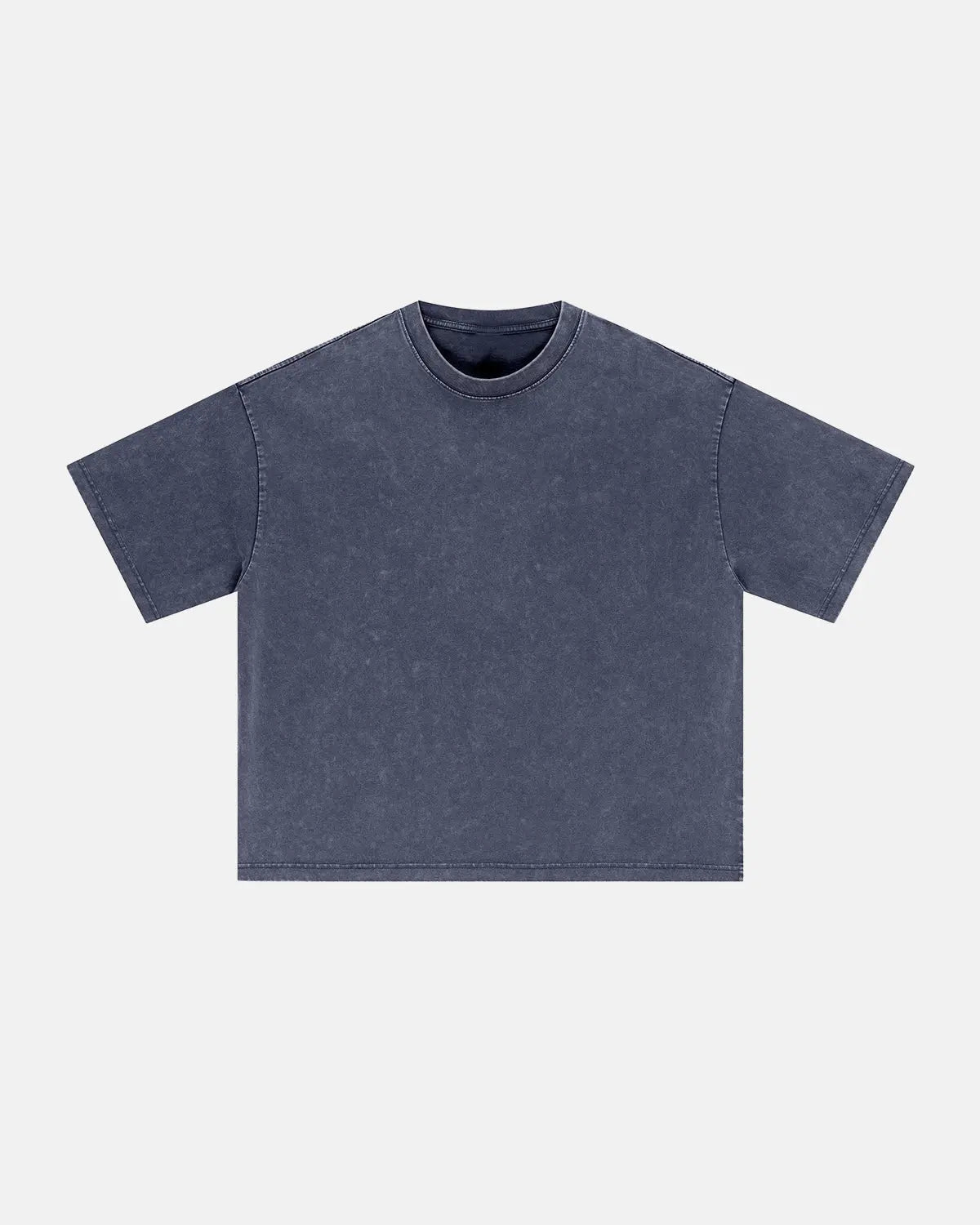 Mid-grey Snow Washed Heavyweight Boxy T-Shirt by Flation Streetwear, featuring a relaxed fit and durable fabric.