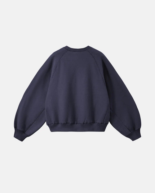 Flation Batwing Sleeve Fleece Crewneck Sweatshirt in soft fabric, featuring wide batwing sleeves and a cozy streetwear style.