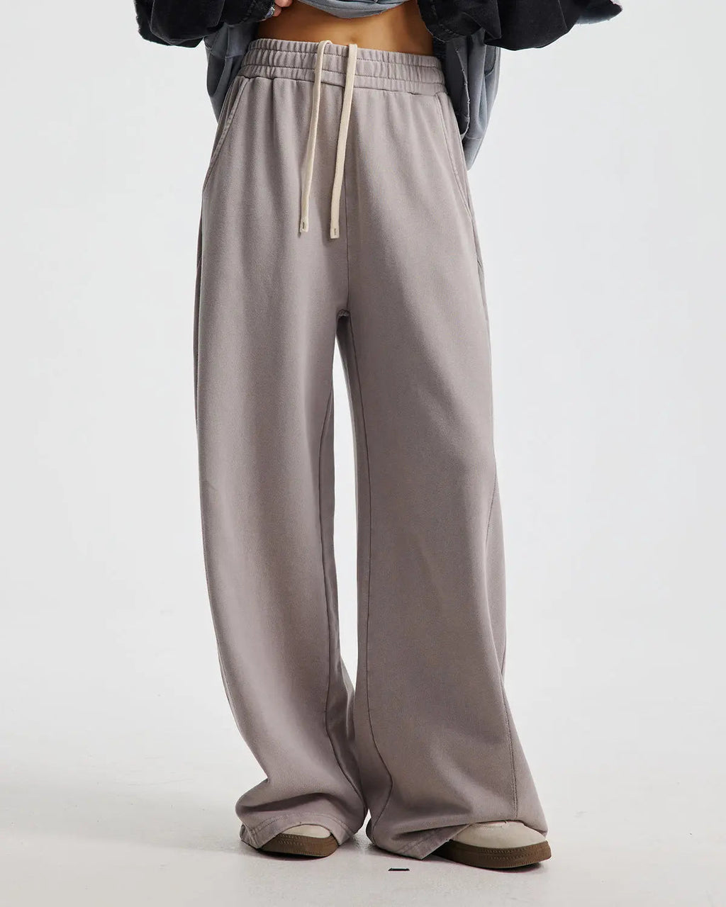 Acid wash stitching straight leg pants by Flation Streetwear, featuring distressed detailing and relaxed fit.