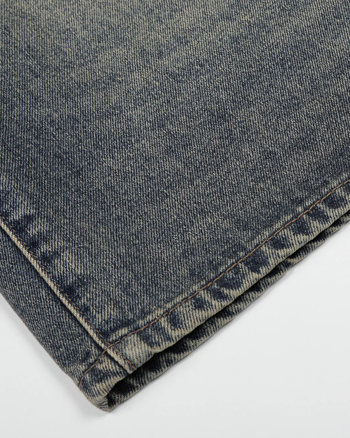 Acid washed Cinch Back Buckle Jorts by Flation Streetwear, casual denim-style pants with back buckle detail and distressed finish.