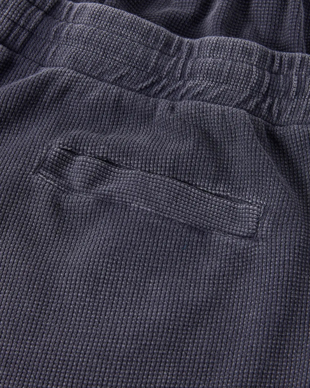 Black Flation Streetwear double waist acid wash waffle shorts, men's casual pants with a relaxed fit and textured fabric.