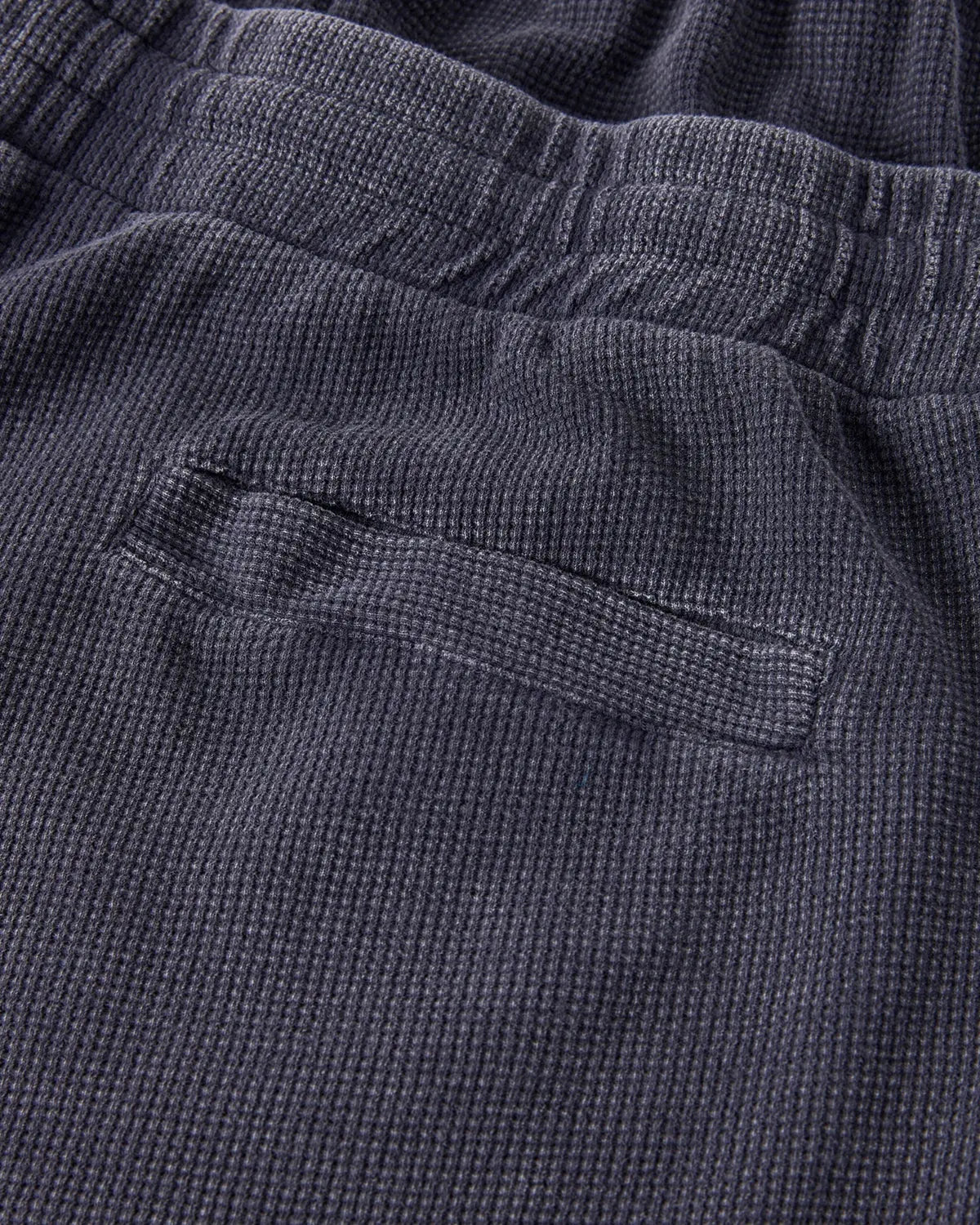 Black Flation Streetwear double waist acid wash waffle shorts, men's casual pants with a relaxed fit and textured fabric.