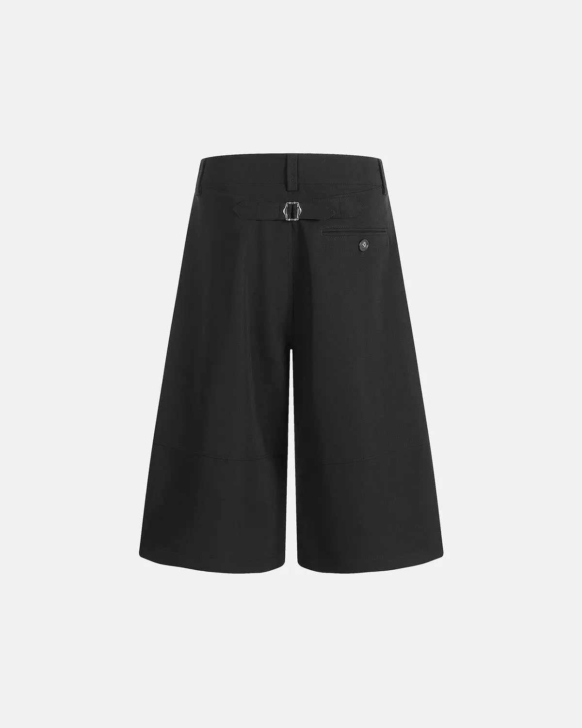 Flation Pleated Cinch Back Tailored Shorts, stylish streetwear pants with pleats and adjustable waistband detail.