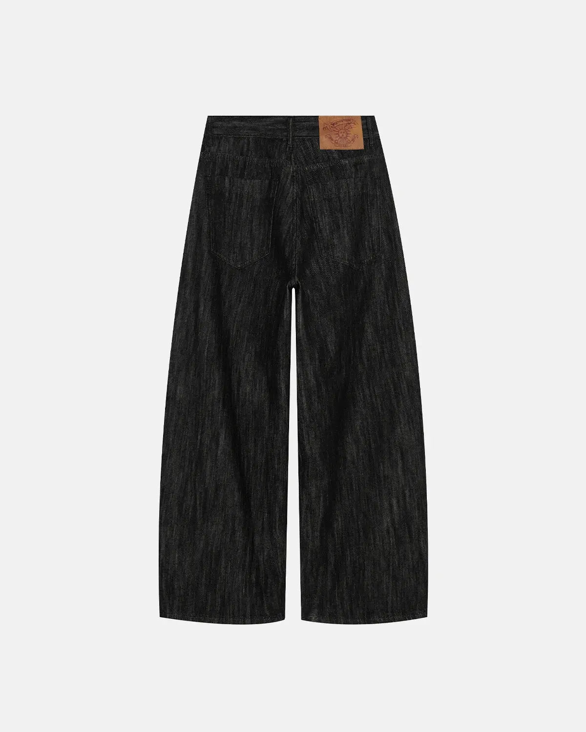 Flation rhinestone number wide leg jeans, stylish streetwear pants with sparkling rhinestone details and a relaxed fit.