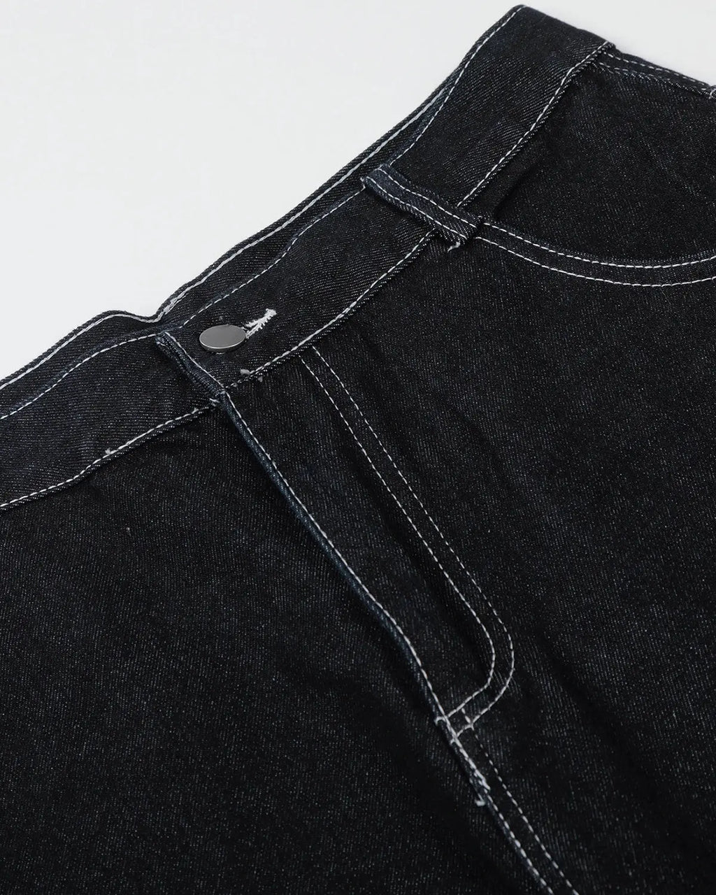 Black denim shorts with star rhinestone embellishments from Flation Streetwear, featuring a stylish, fitted design.
