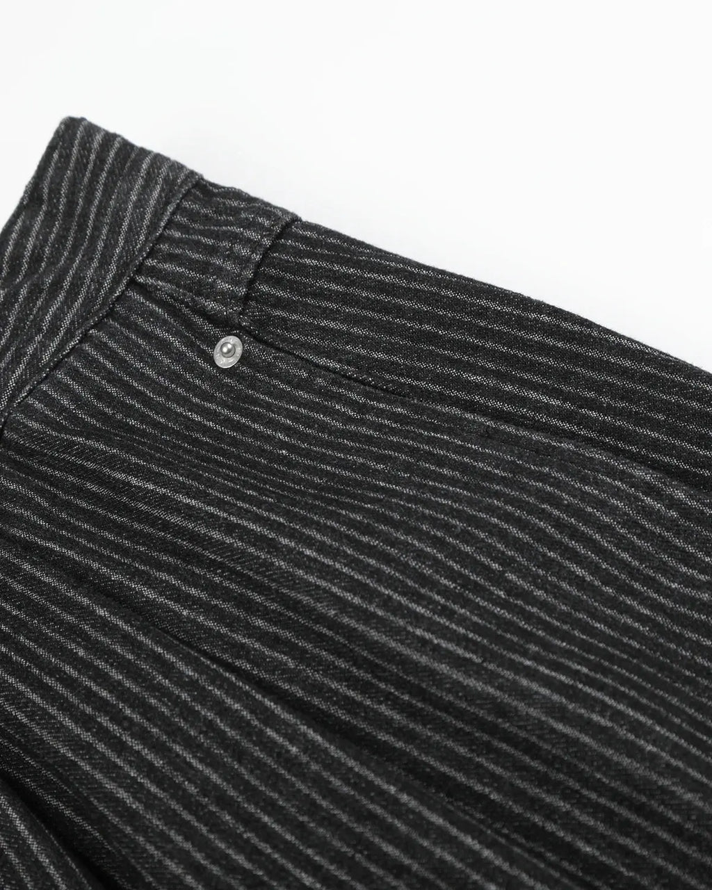 Black striped Flation streetwear baggy jorts with button fly and relaxed fit, casual denim pants for a trendy street style look.