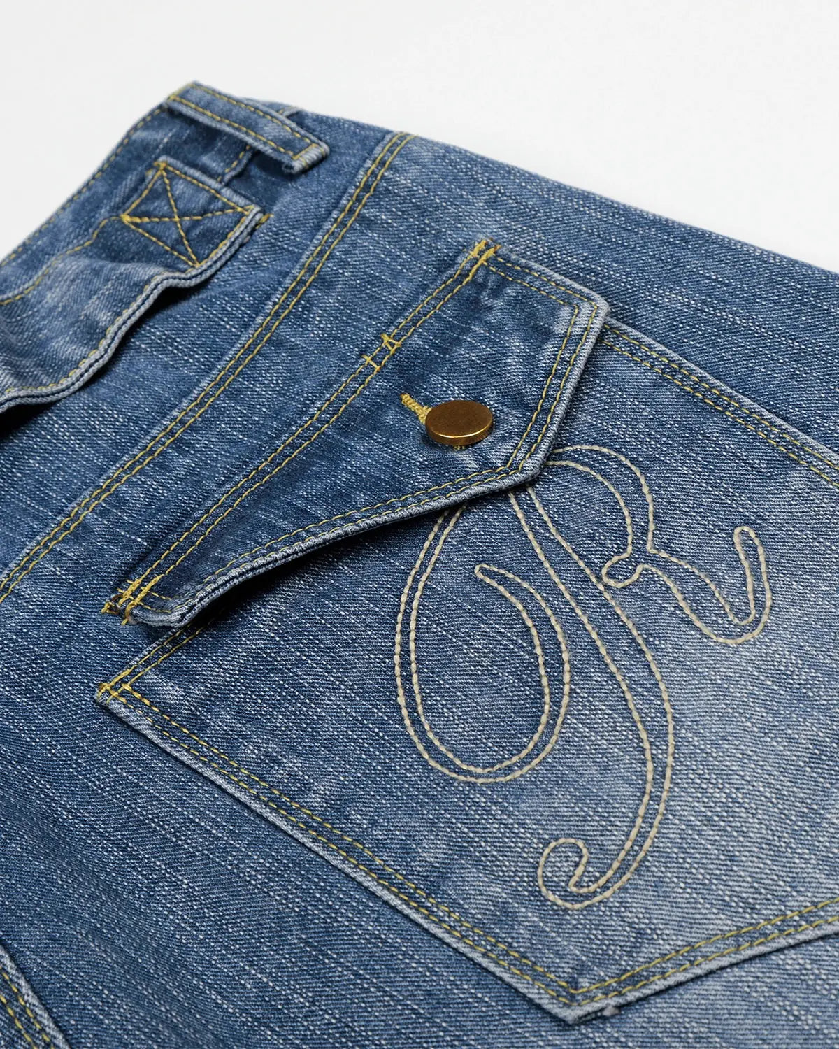 Blue Flation streetwear long jorts with bamboo weave, cinch back design, casual pants for a relaxed, stylish look