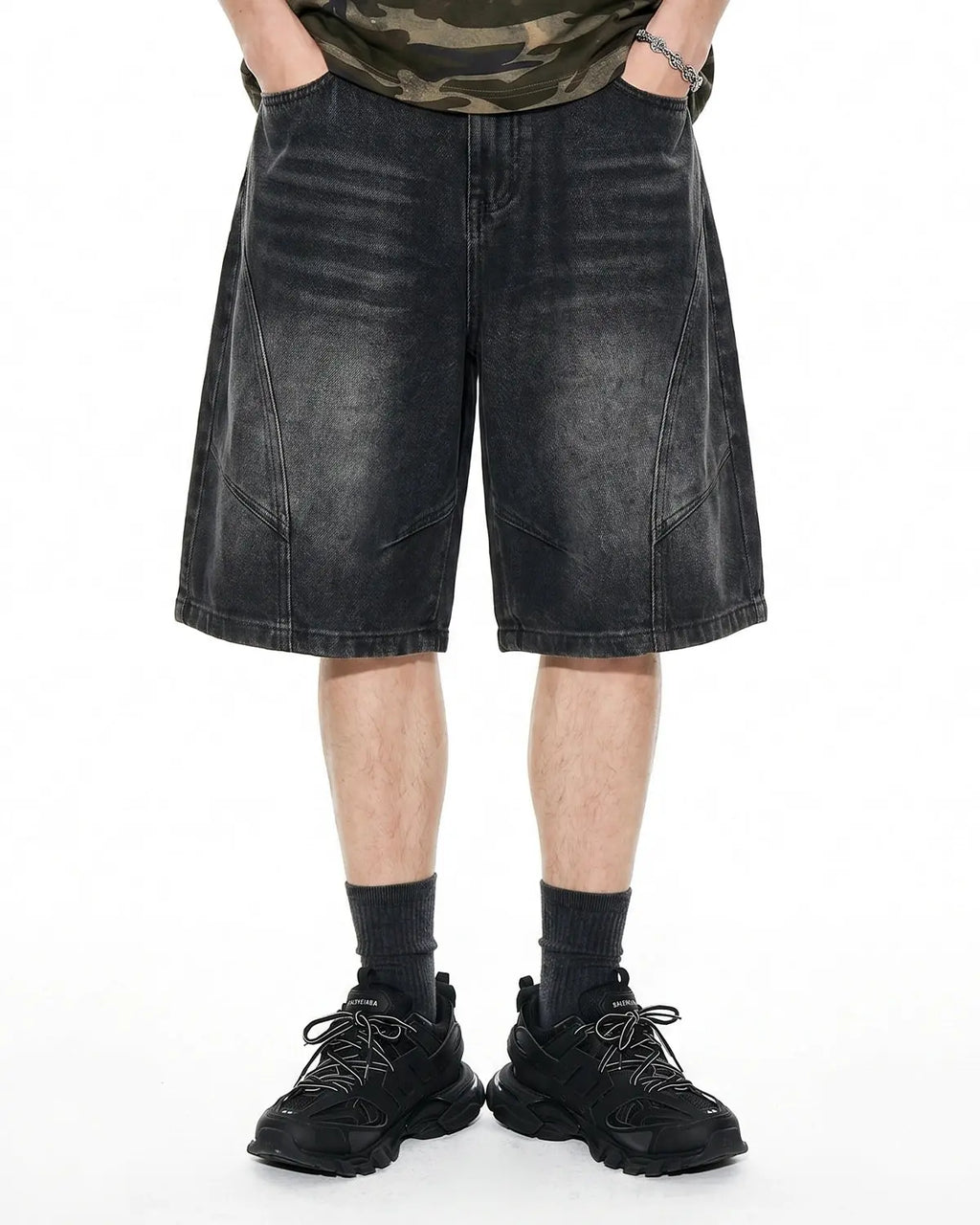 Blue Flation Streetwear structured washed denim shorts, casual pants with a relaxed fit and classic denim texture.