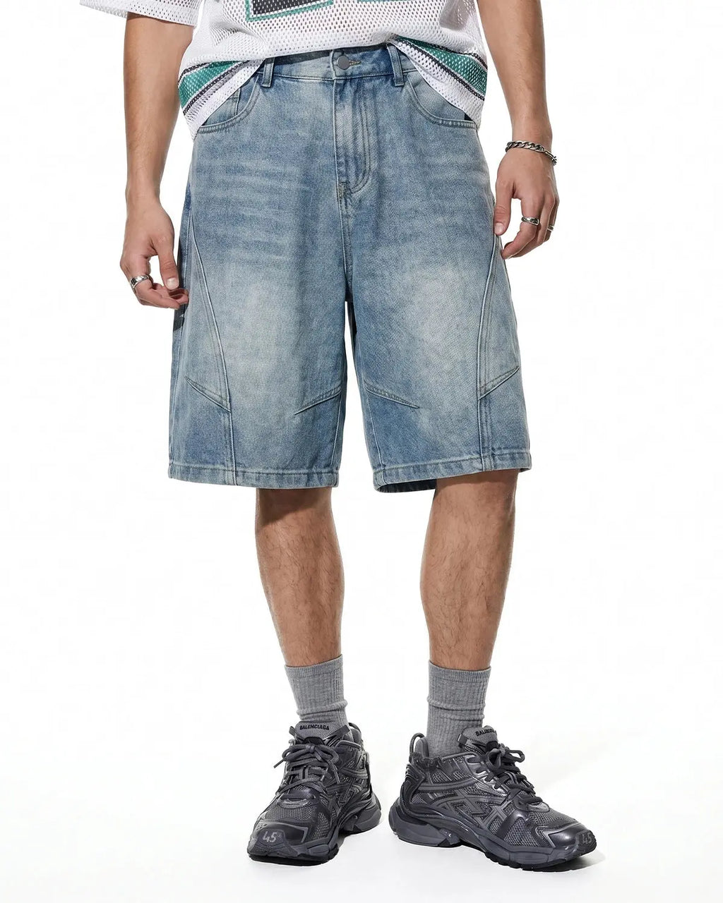 Blue Flation Streetwear structured washed denim shorts, casual pants with a relaxed fit and classic denim style.