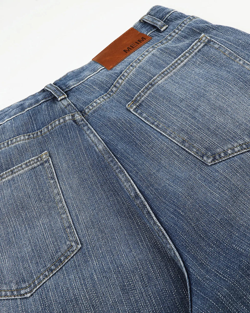 Blue Flation Streetwear studded bamboo weave jorts, casual pants with studded details and woven bamboo texture.