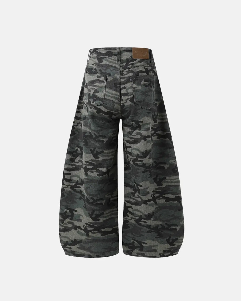 Inflation Rhinestone Camo Barrel Pants with sparkly rhinestones and camouflage pattern, stylish streetwear pants for a bold look.