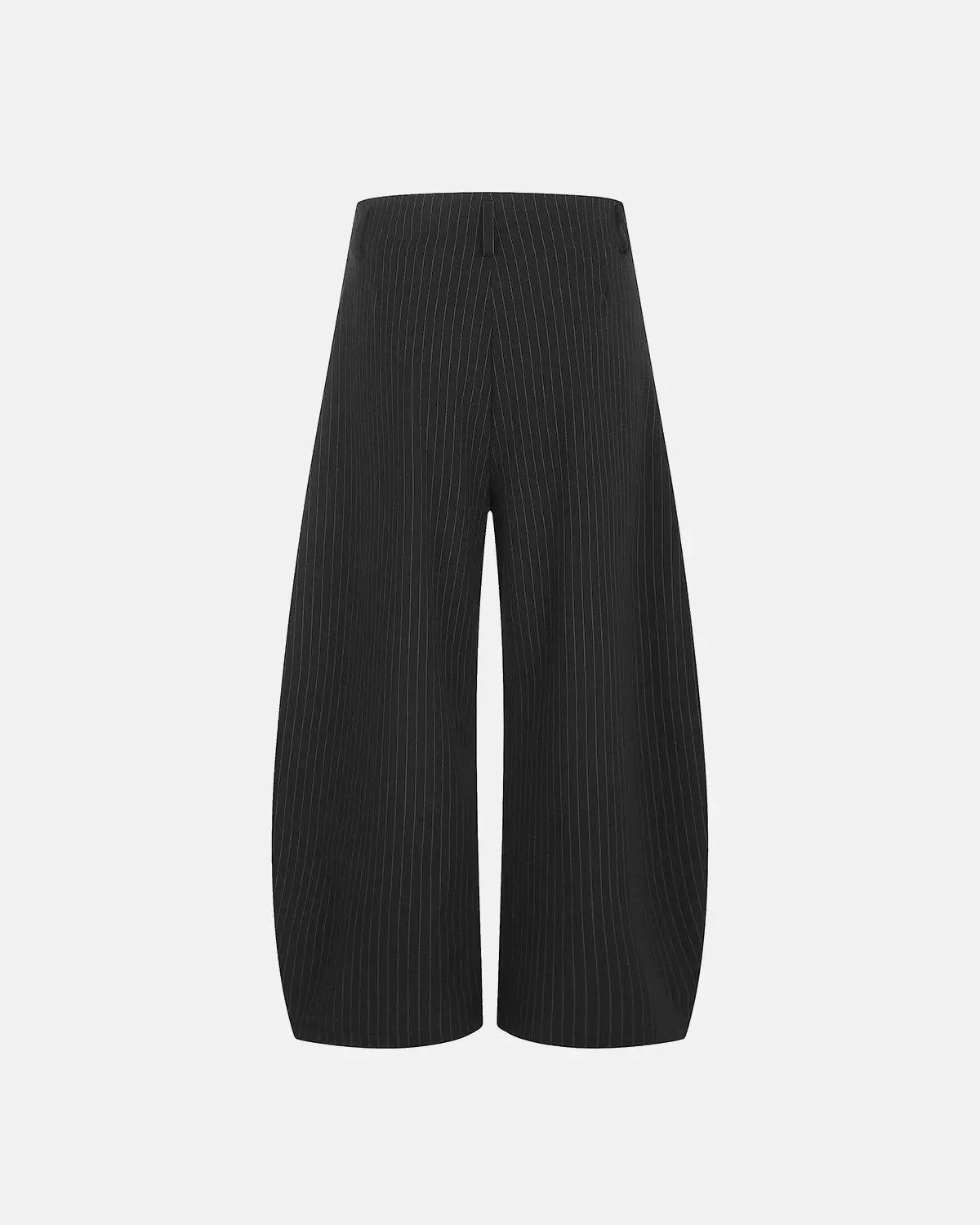 Flation pinstripe pleated barrel pants with tailored fit, featuring a stylish design and classic pleats, perfect for streetwear fashion.