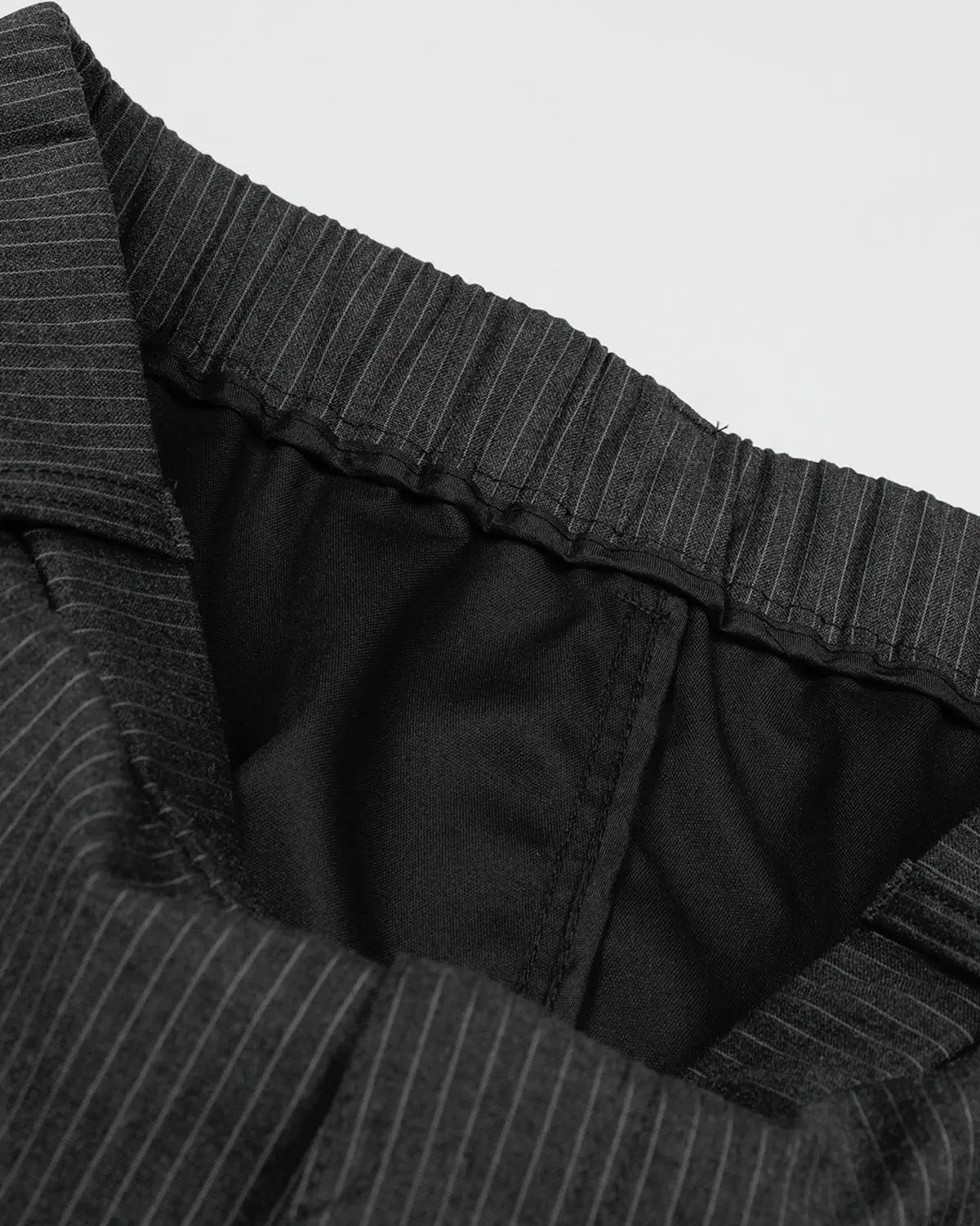 Flation Pinstripe Stud Detail Tailored Shorts, stylish men's pants with pinstripes and metal stud accents, casual streetwear look