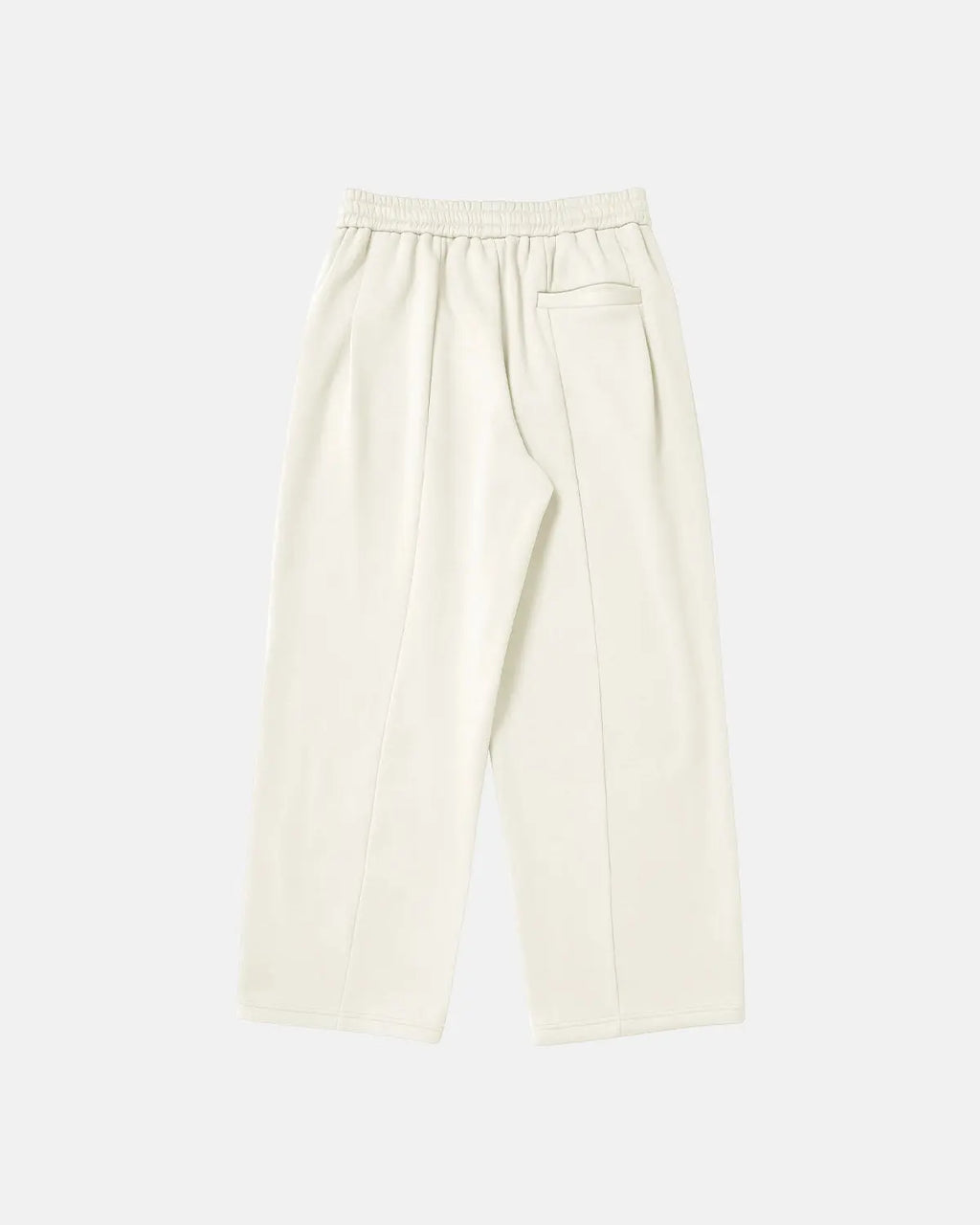 Unisex Flation cozy straight-leg sweatpants in soft fabric, displayed on a hanger with a relaxed fit and ribbed cuffs.