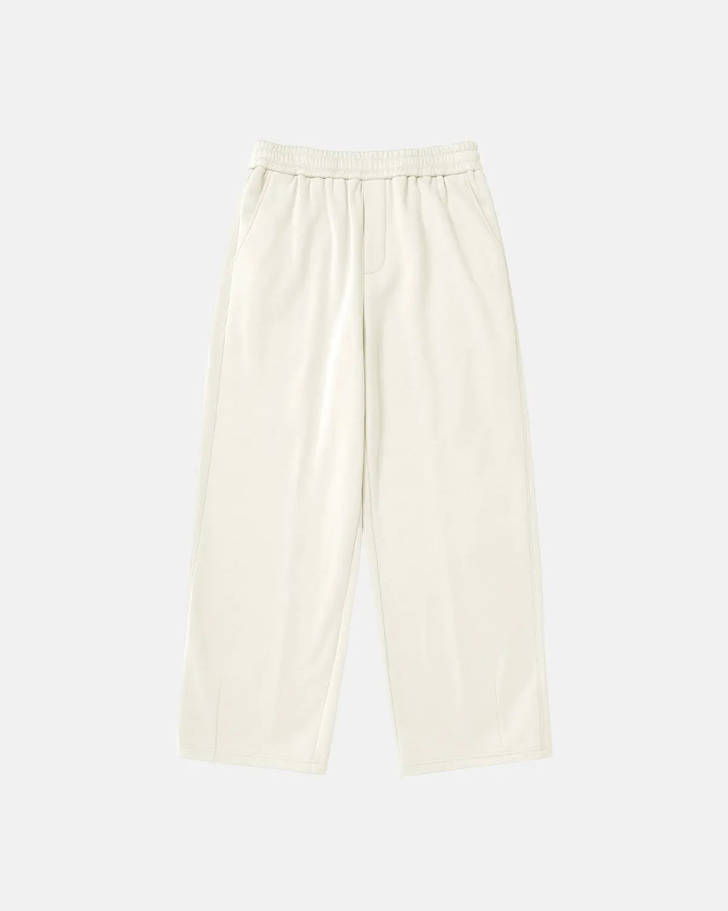 Unisex Flation straight-leg cozy sweatpants in neutral fabric, featuring a relaxed fit and comfortable waistband.