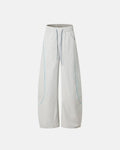 Light grey Flation AirFlow Contrast Embroidered Track Pants with sleek design and breathable fabric, featuring embroidered details.