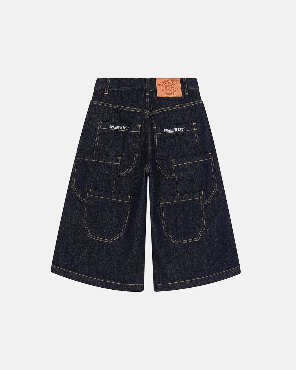 Blue Carpenter Raw Baggy Jorts by Flation Streetwear, showcasing relaxed fit denim pants with raw hem and casual style.