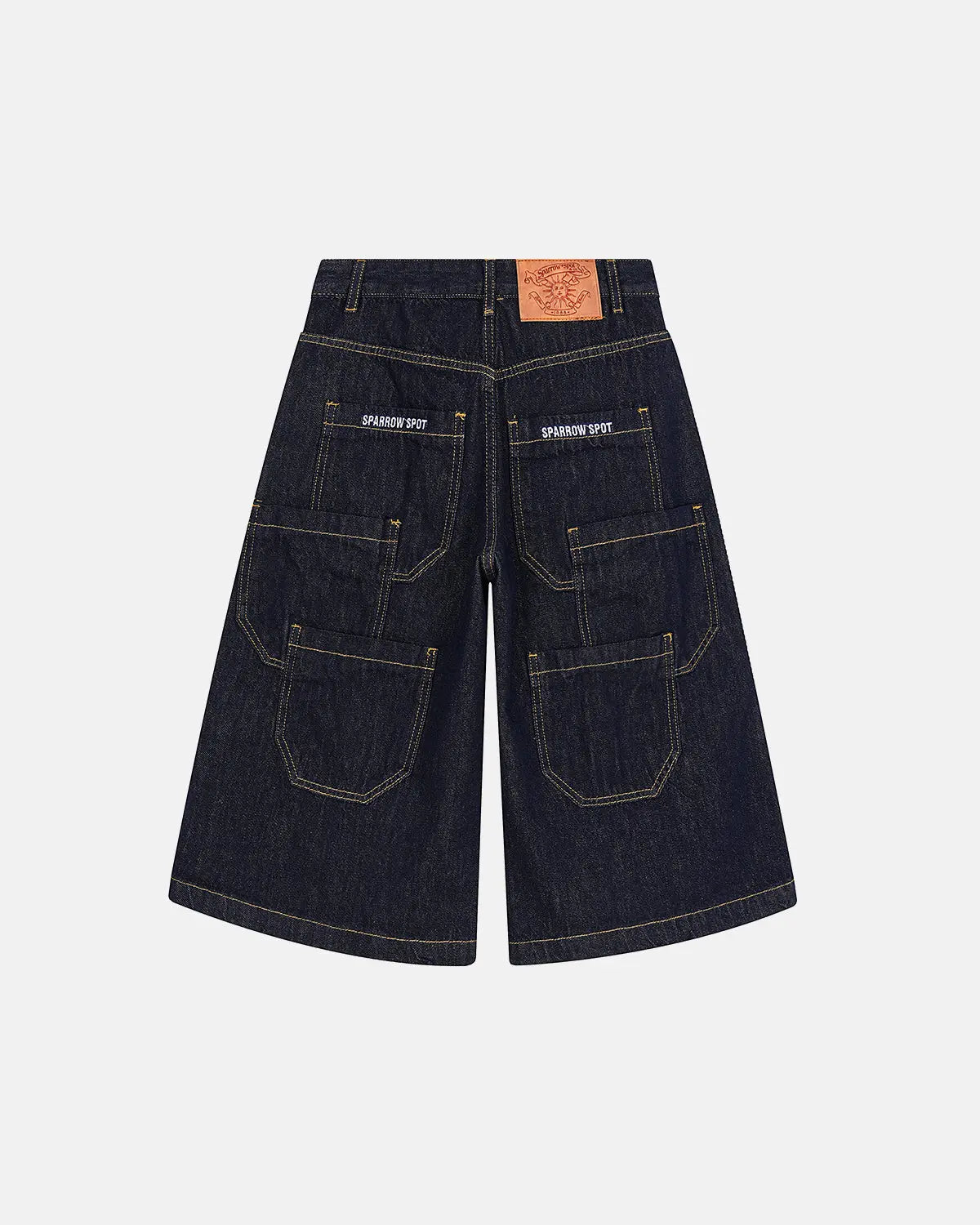 Blue Carpenter Raw Baggy Jorts by Flation Streetwear, showcasing relaxed fit denim pants with raw hem and casual style.