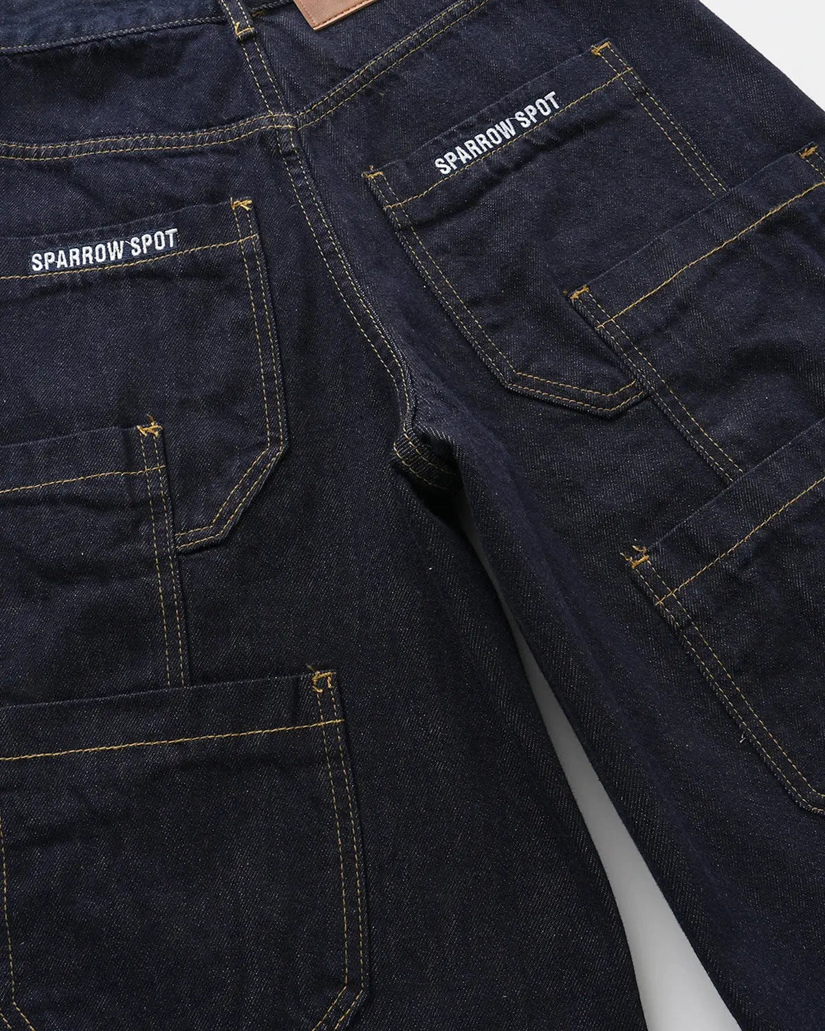 Blue Carpenter Raw Baggy Jorts by Flation Streetwear, casual loose-fit denim pants with a rugged, workwear-inspired style.