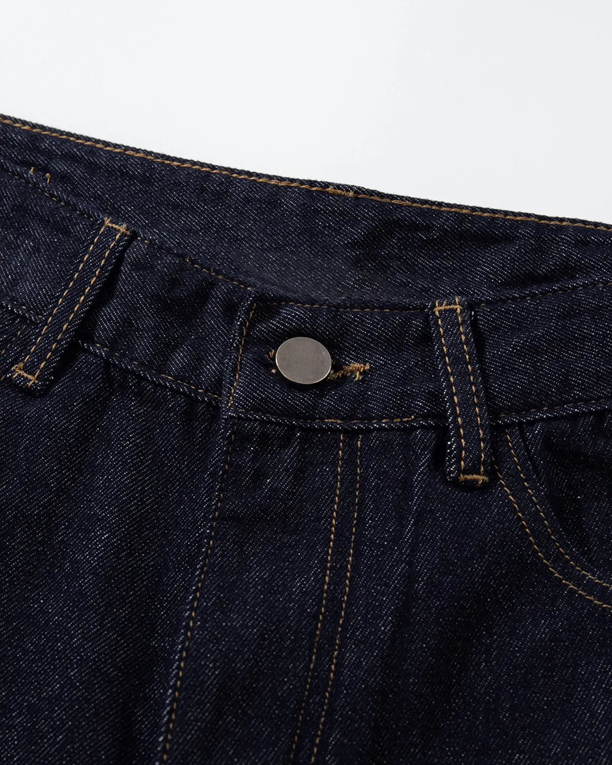 Raw blue baggy denim jorts with cinch back from Flation Streetwear, showcasing relaxed fit and distressed denim style.