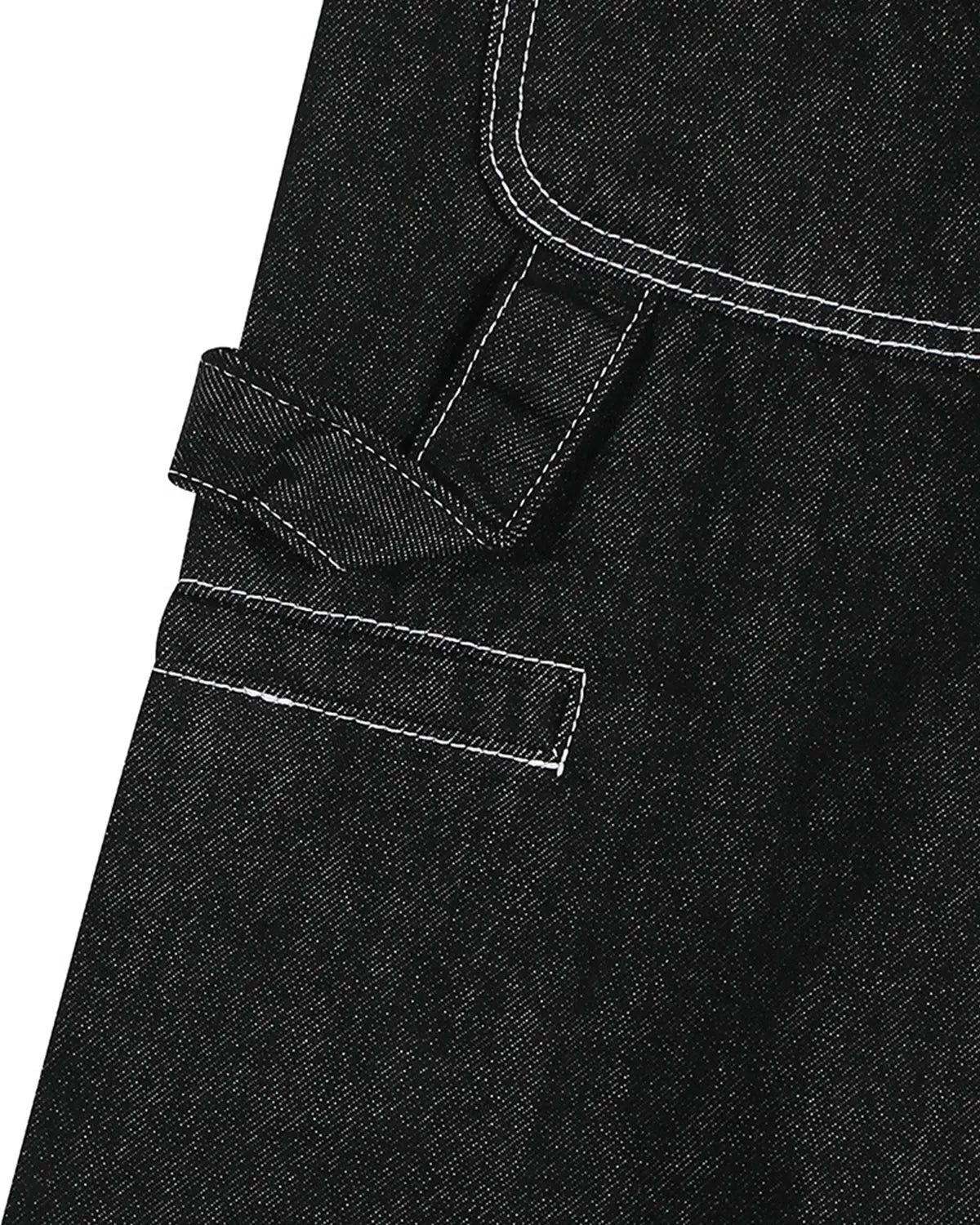 Raw denim cargo longline shorts by Flation, featuring distressed details, multiple pockets, and a relaxed streetwear style.