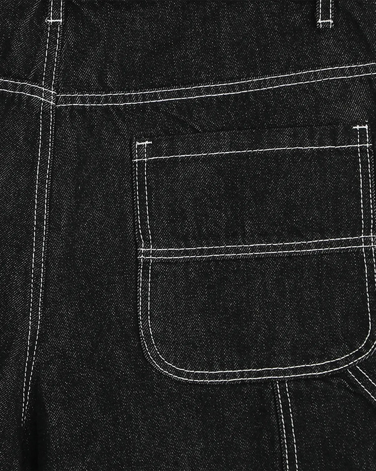 Raw denim cargo longline shorts by Flation Streetwear, featuring multiple pockets and a relaxed fit in a longline style.