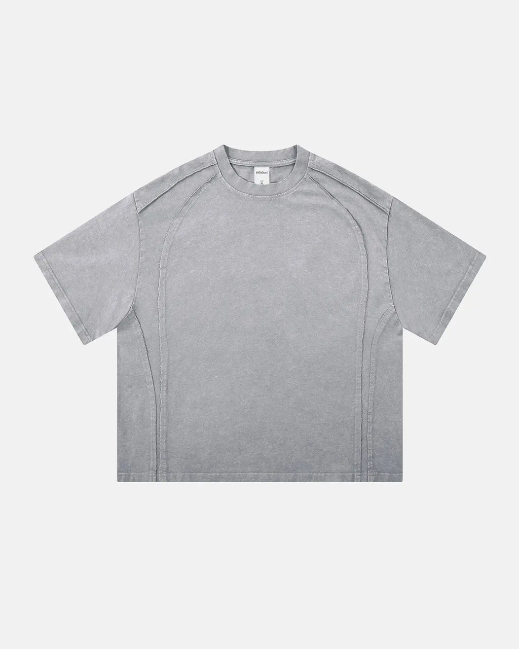 Purple acid wash boxy fit T-shirt by Flation Streetwear, featuring a relaxed, oversized design and casual streetwear style.